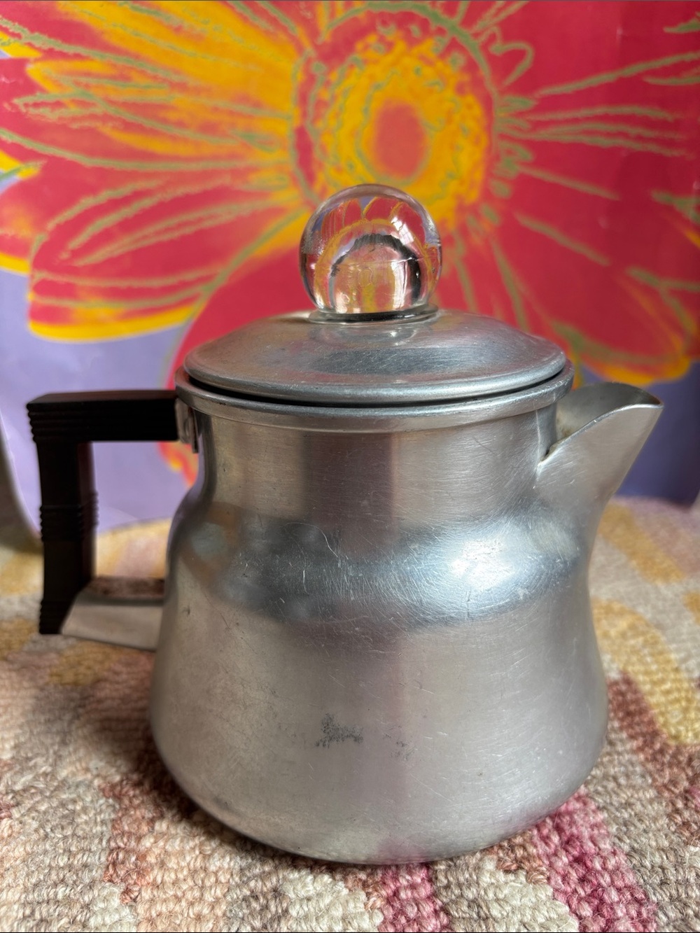 No. 3002 WEAR-EVER Aluminum Coffee Pot vintage made in USA (incomplete)